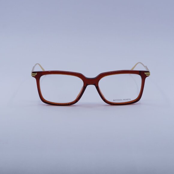 Bottega Veneta BV1009O 004 Eyeglasses Burgundy/Gold 54mm Square Frame - Picture 4 of 11